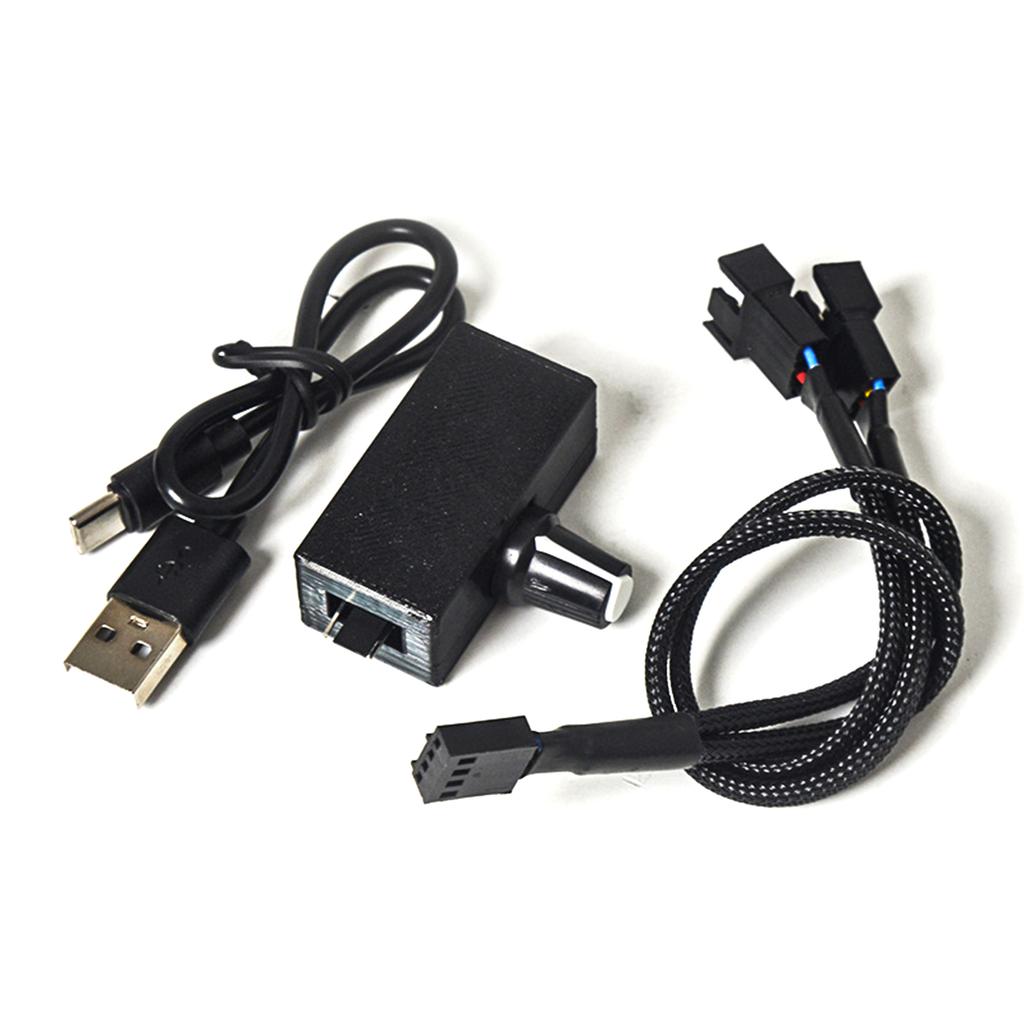 Einstellbarer PC-Lüftergeschwindigkeitsregler USB auf 4Pin Adapterkabel DC5V auf 12V Stromwandler mit 2/3-fach Splitter