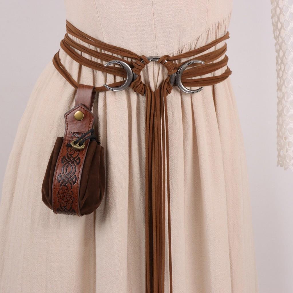 Medieval Renaissance Green Snake Belt With Decorative Buckle For Cosplay And Costume Accessory
