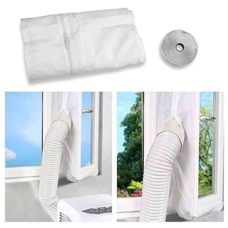 3M/5M Flexibles Stoff Versiegeltes Paneel Fensterabdichtung mit Reißverschlüssen Klebebefestigungen Haushalt Tragbare Klimaanlage