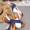 Fashion Mix Color Wedge Sandals for Women Summer 2025 Comfortable Non Slip Beach Shoes Woman PU Leather Platform Roman Women Sandals