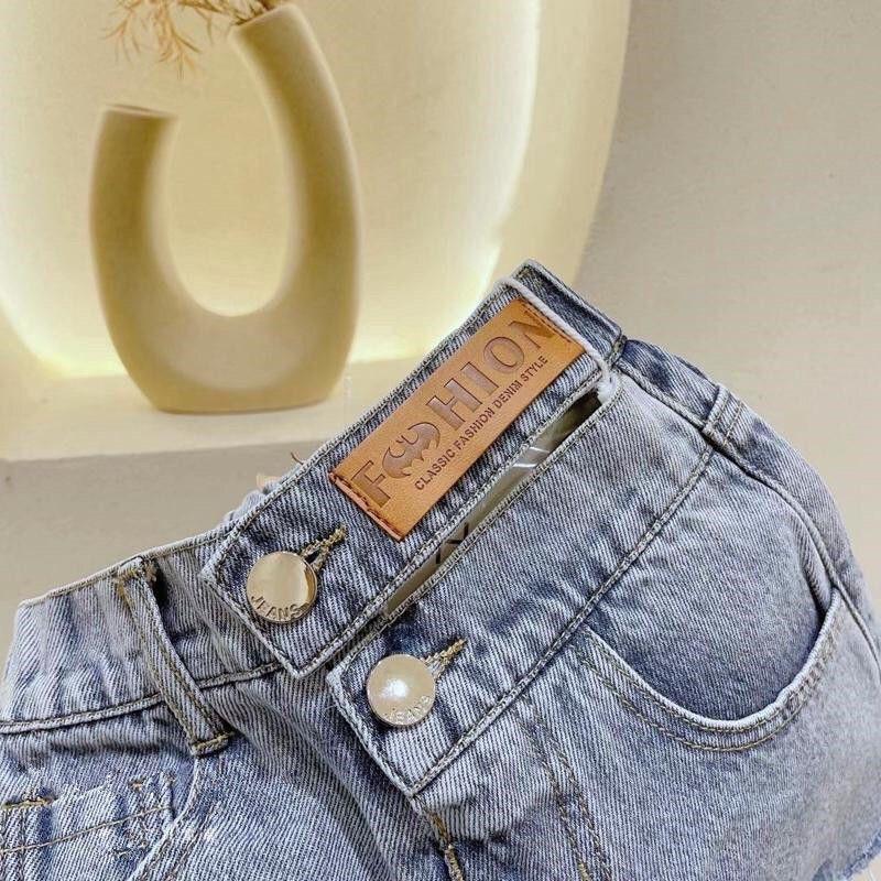 High Waisted Korean Version Denim Shorts For Women's Summer Loose A-line Wide Leg Capris For Female Students Hot Pants