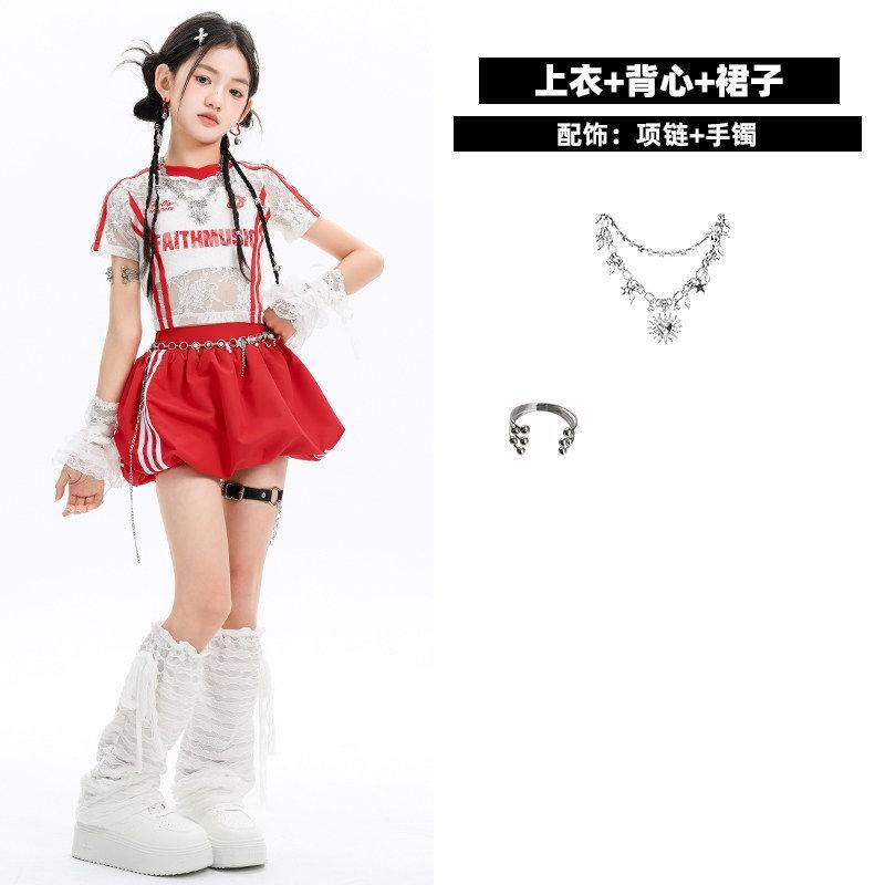 Girls Jazz Dance Costume Kids Stage Performance Outfit Trendy Fashionable