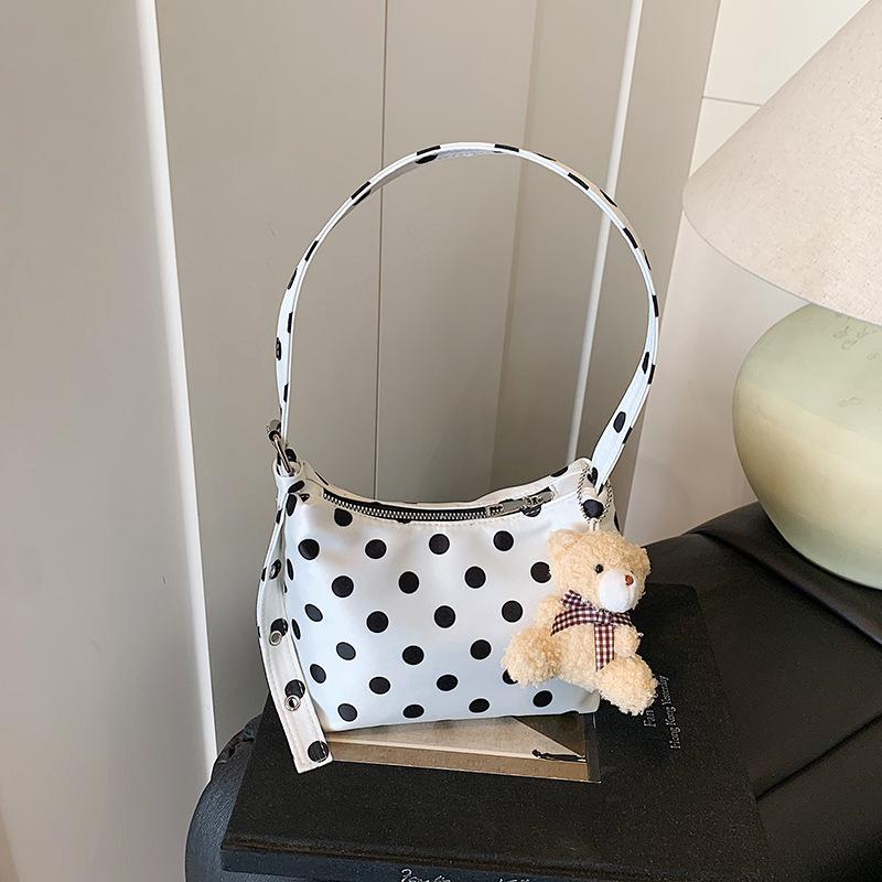 Niche polka dot pillow cloth bag women's new versatile shoulder underarm bag work small bag