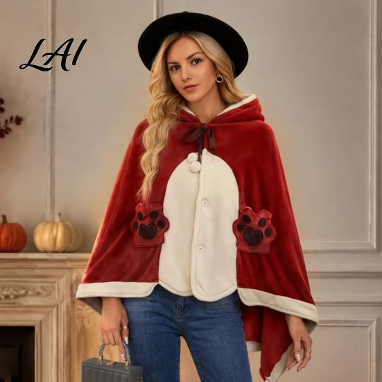Soft Plush Cape Bat Blanket Hoodie for Adults Cute Shark Fox Hooded Cape Unisex Costume Cozy Wearable Halloween Cosplay Home Loungewear Gothic Style