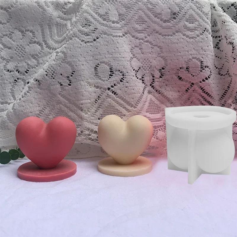 S/L Love Silicone Mold 3D Heart-shaped Candle Crafts Resin Plaster Mould DIY Soap Candle Making Supplies Valentine's Day Gift