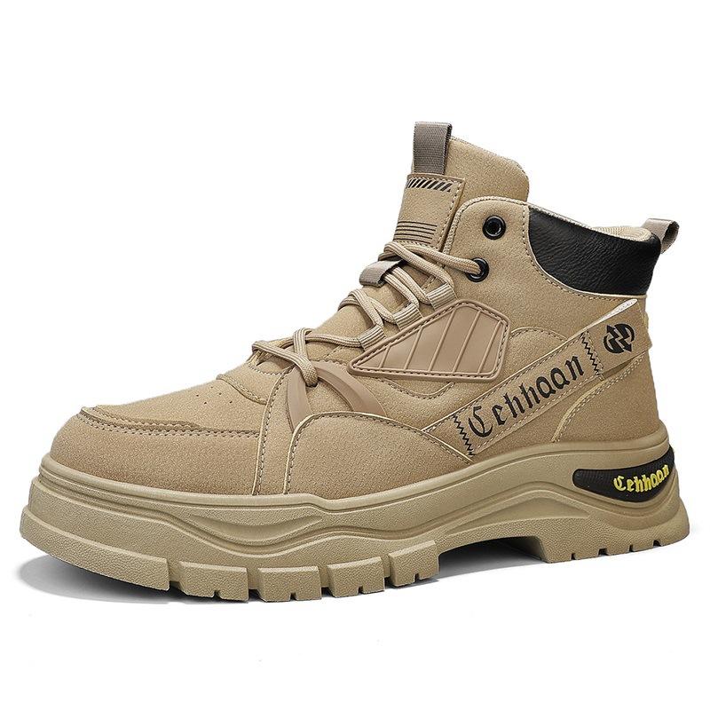 Men's Autumn Outdoor Hiking Boots Men's High Top Medium Top Martin Boots Thick-soled Wear-resistant Tooling Shoes