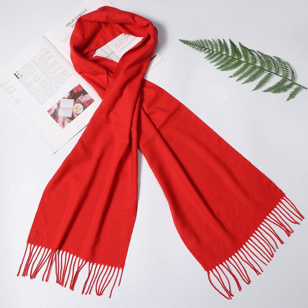 Business Warm Autumn Winter Cotton Scarf Long Shawl Pashmina Cotton Pure Color