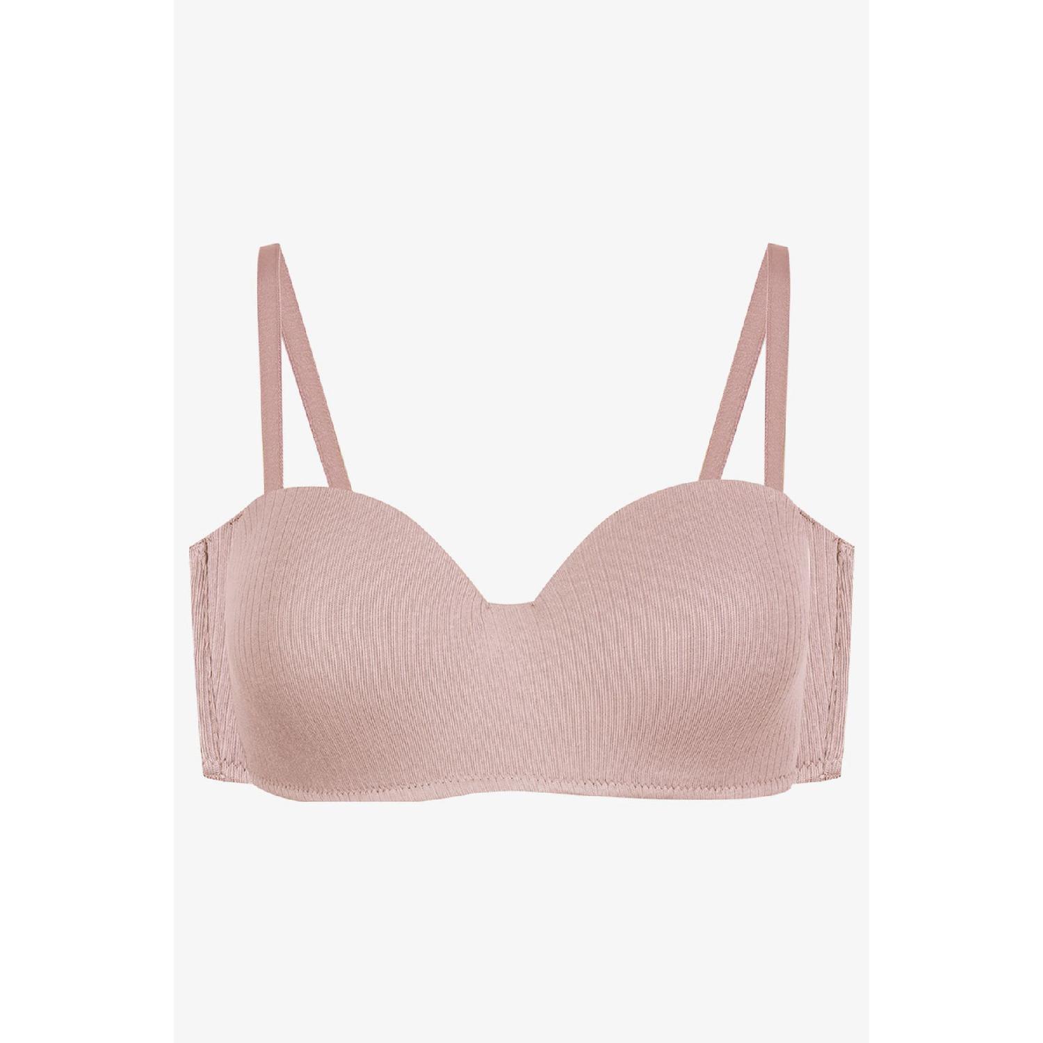 

Женский хлопковый бюстгальтер без подкладок в рубчик без бретелек 80B чистый