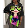 BamGleam Oversized T-shirt Los Casual Hip-Hop Stijl Grafisch Bedrukt Dames T-shirt Zomer Mode Y2k Dameskleding Vrouwen Tee