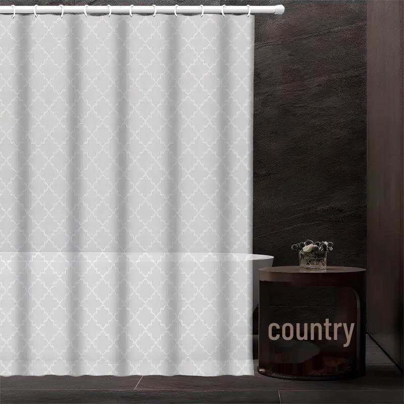 Waterproof Marble Print PEVA Shower Curtain - Moisture-Proof, Thickened Bathroom Partition