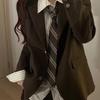 Lazy Tie Hand-tied Neckties Japanese Style Striped Collar Tie for School Shirt