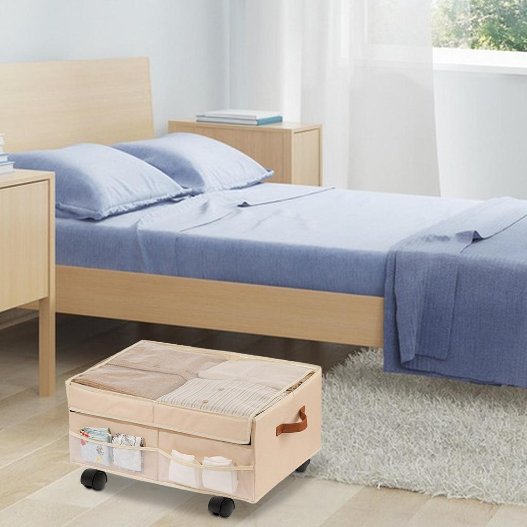 Wheeled Storage Bin Rolling Car Trunk Storage Bin Waterproof Organizer Box With Wheels For Car Dormitory Workplace College