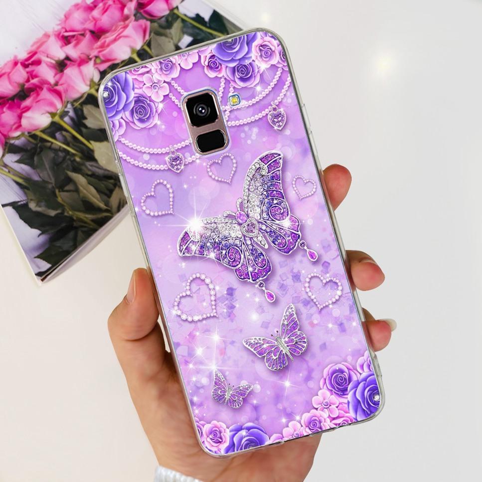 For Samsung Galaxy A8+ A8 Plus Case New Butterfly Flower TPU Soft Silicon Cover For Samsung A8+ 2018 SM-A730F Phone Case Funda