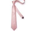 Pink Plaid Solid Men's Self Tie Bow Tie Silk Jacquard Woven Wedding Party Hanky Brooch Set Butterfly Necktie DiBanGu