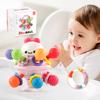 Baby Manhattan Ball Soft Rubber Hand-held Ball Rattle Grinding Bar 0-3 Years Old Baby Reassure Early Education Toy
