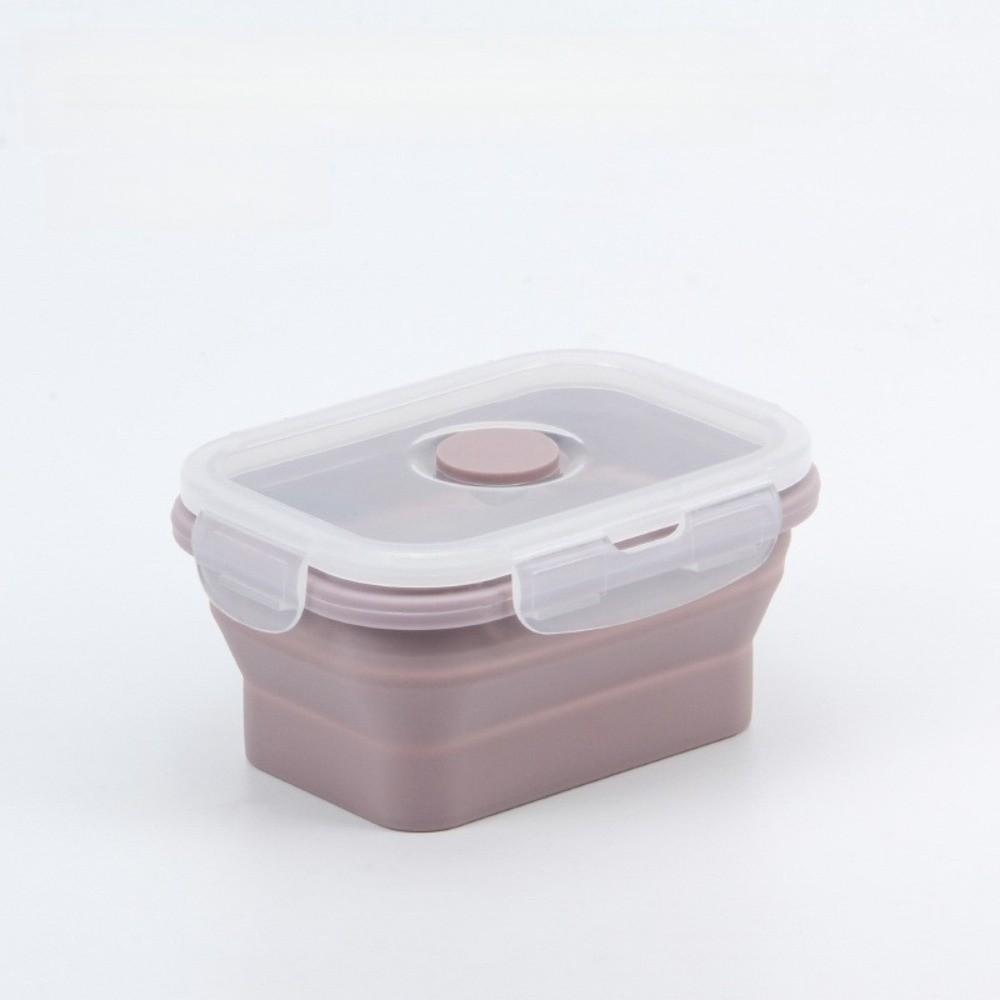 4pcs Rectangular Foldable Lunch Box Large Capacity Food Storage Container Silicone Lunch Box Adult