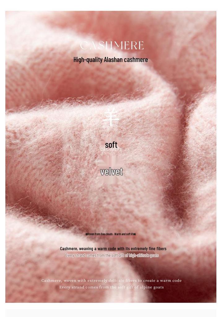 2025 Fall/Winter Women's Cashmere Pearl Button Cable Knit Cardigan - Round Neck, Solid Color, Loose Fit Sweater Coat