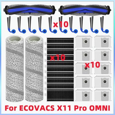 Compatible Pour ECOVACS DEEBOOT X11 PRO OMNI Pièces de Rechange Brosse Latérale à Rouleau Principal Filtres HEPA Tampon Mop à Rouleau Sac à Poussière Accessoires