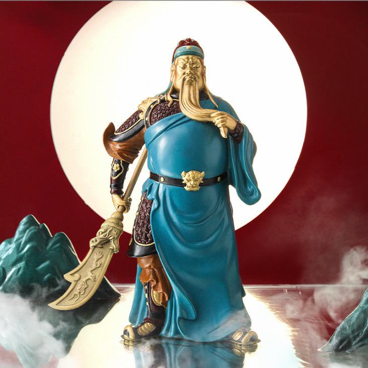 Bronze Guan Yu Statue: Righteousness Ornament for Living Room or Company Opening