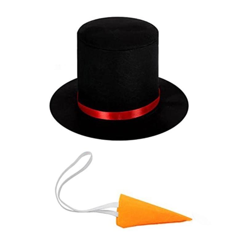 

Top Hat and Carrot Nose Gloves Christmas Top Hat Gifts Winter Holiday Cosplay
