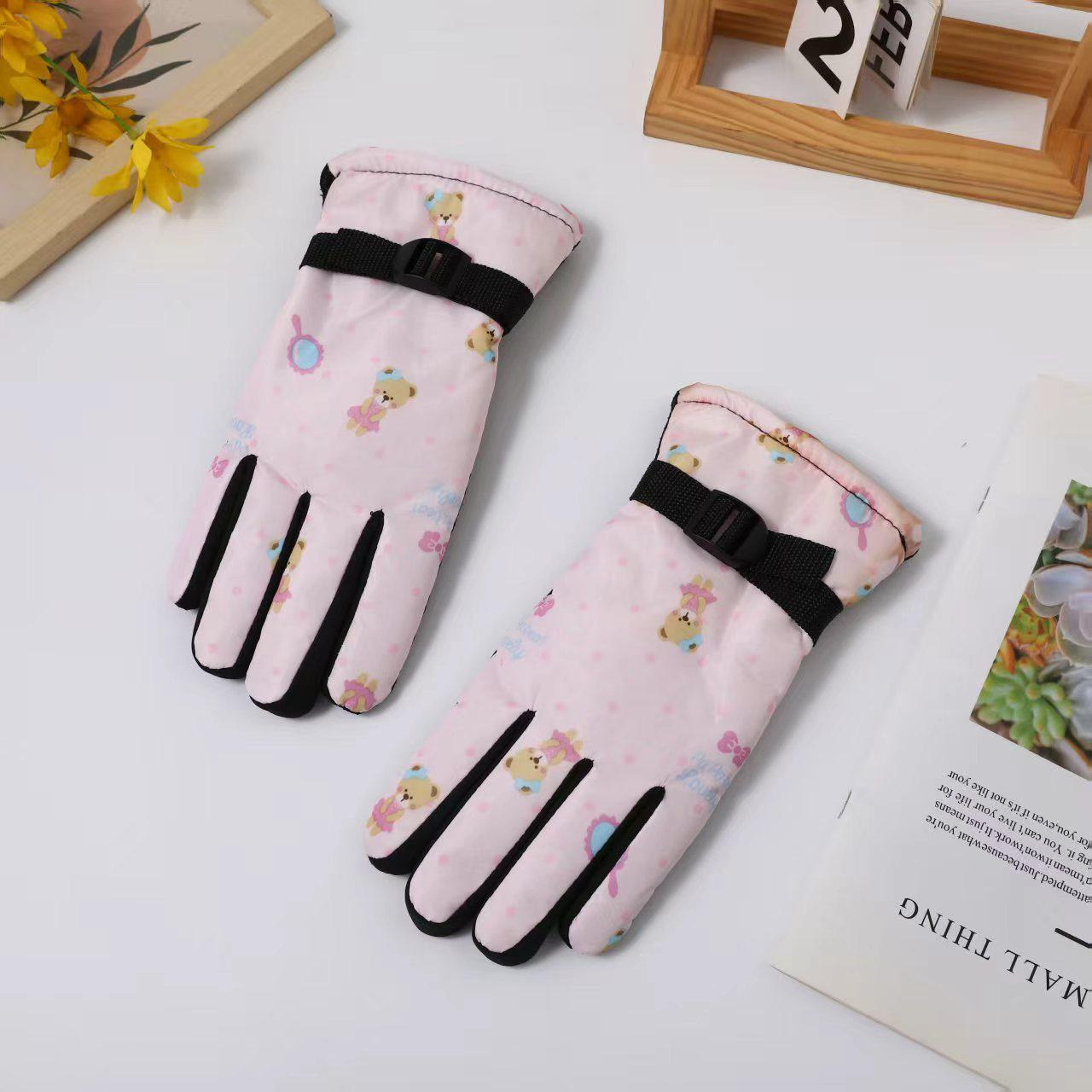 Windproof Waterproof Bear Fleece Gloves for Winter Cycling