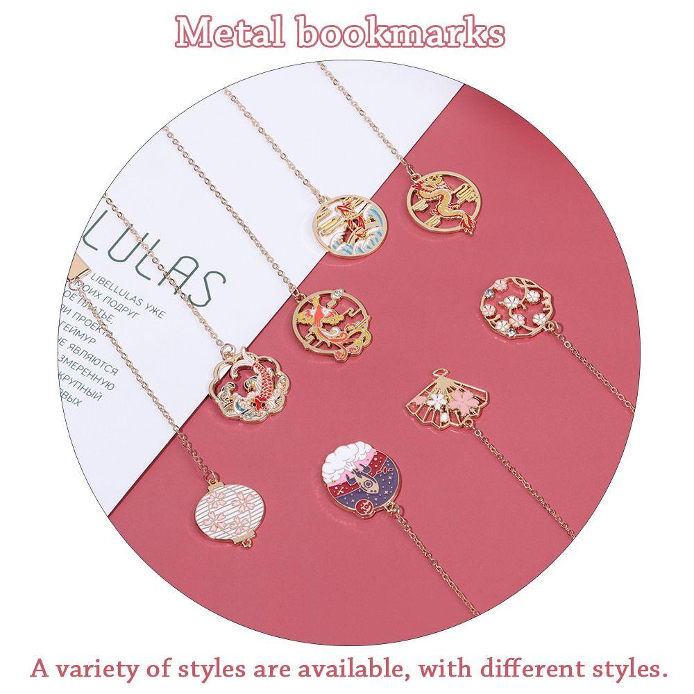 Style Retro Red-crowned Crane Pendant Metal Tassel Personality Book Clip Bookmark Pagination Mark