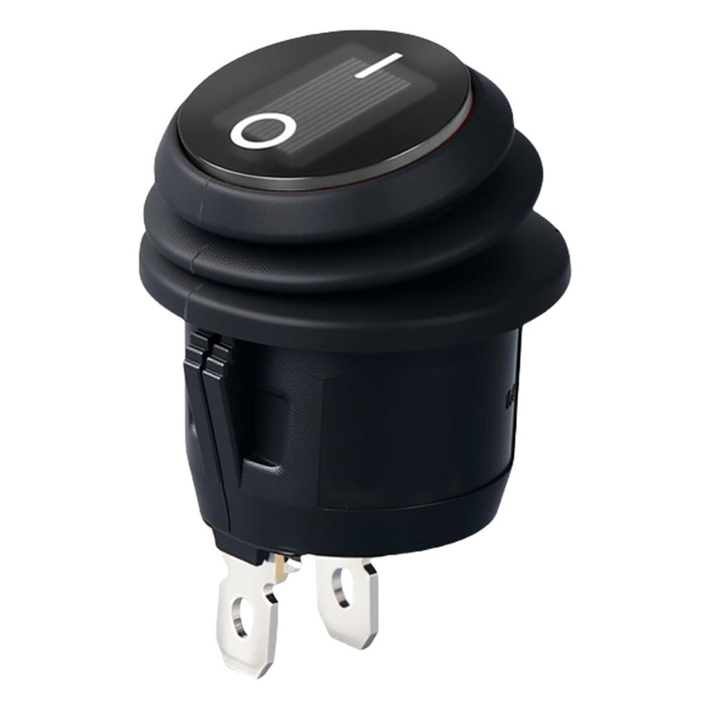 Waterproof and Oil Resistant Round Rocker Switches 2 Pin 2 Position for Home Appliances and Industrial Control