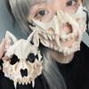 2025 New Halloween Mask Half-face Mask Cos Dragon God Fierce Tiger Night Fork Tengu Man Wolf Mask Performance Skull Masks