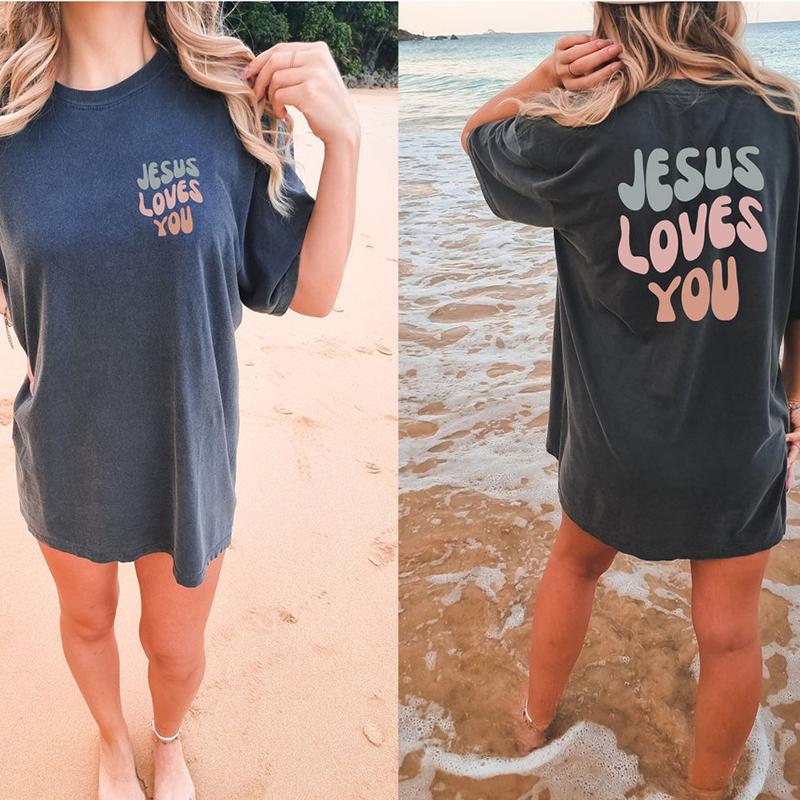 Loves You Comfort Colors Tricouri Cămașă Creștină Pulover Creștin Cămașă Isus Cămașă Versete Biblice Tricouri Comfort Colors Christia