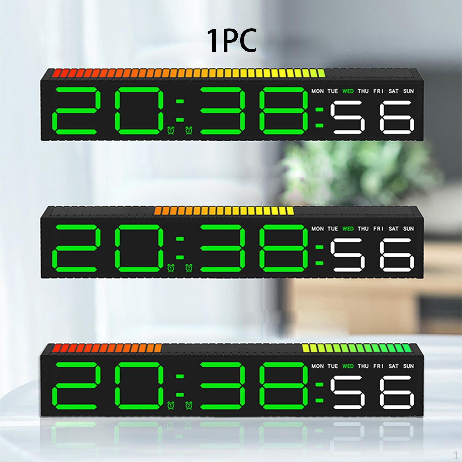 

Цифровые часы, легко читаемые, динамические датчики звука, подарки, настольный светодиодный большой дисплей для офиса Green Digital