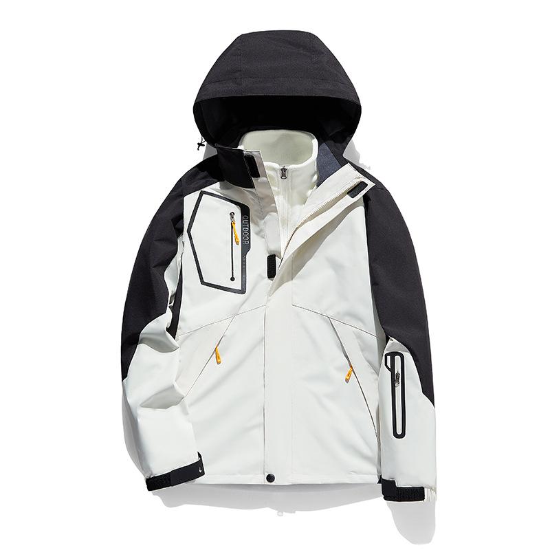 New Outdoor Mountaineering Jacket Men's Three-in-one Removable Autumn and Winter Fleece Thickened Jacket Couple Jacket