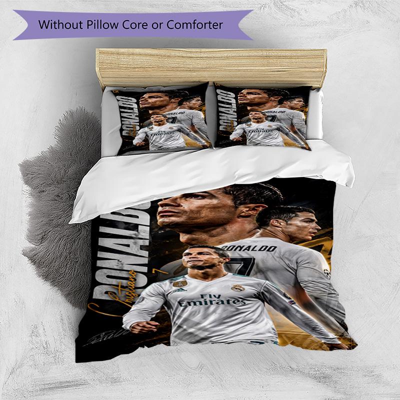 Ronaldo's Dedication: Cr7 Bedding Set, Breathable Duvet Cover with Pillowcases, Soft Bed Linen for Bedroom Home Decoration, Perfect Festival Birthday