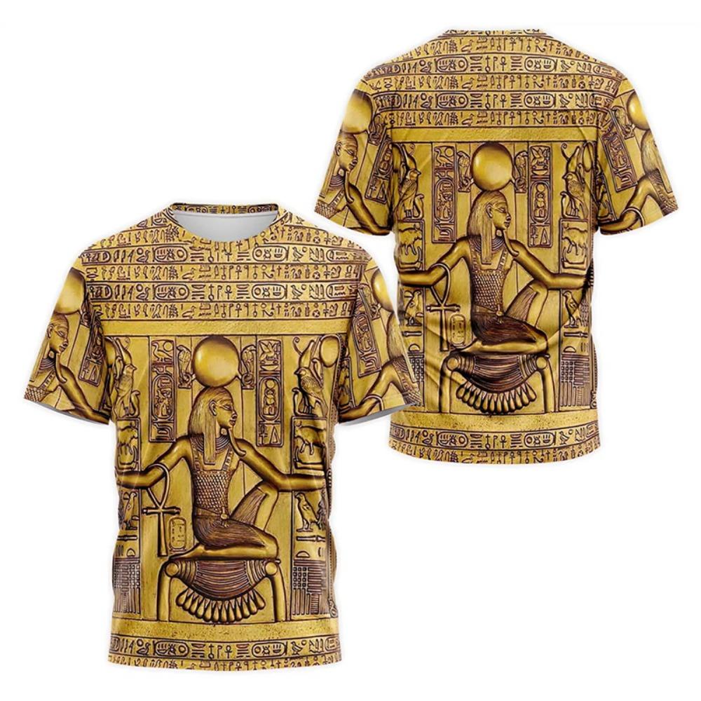 Ancient Egypt Pharaoh Graphic T-Shirts For Men Women 3D Print Men Women Fashion Oversized Y2k Short Sleeve T Shirt Kids Tees Top
