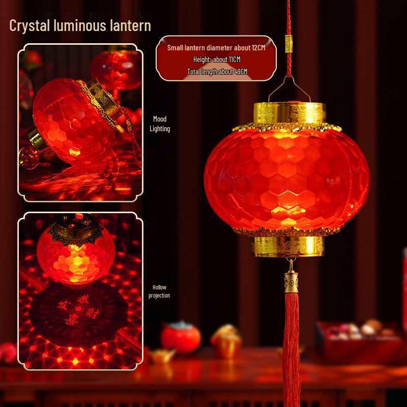 Year of the Horse 2026 Luminous Crystal Lantern: Children s Handheld Projection Palace Lantern Festival Decoration