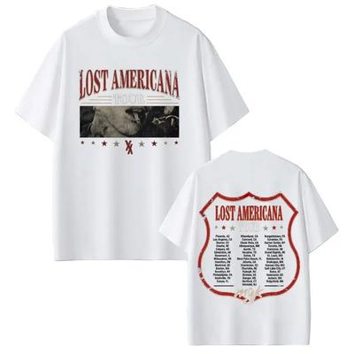 Unisex Women Hip Hop Fashion Short Sleeve Tshirts MGK Lost Americana Tour 2026 Tshirts Summer Casual Cotton T Shirts Streetwear