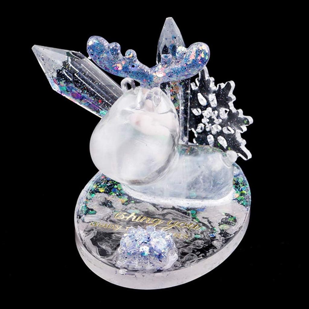 iSuperb Silicone Molds Animal Cute Epoxy Resin Molds 3D Deer and Antlers Molds for DIY Resin Casting (Transparent)