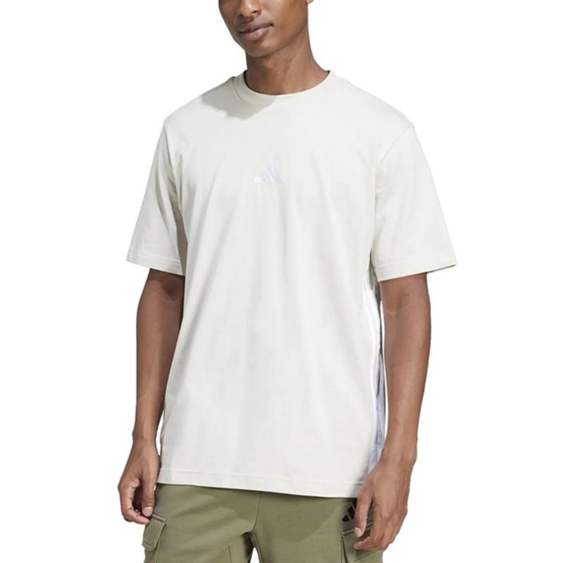 Adidas Solid Color Round Neck Logo Short Sleeve T-Shirt Men Tops JE6389