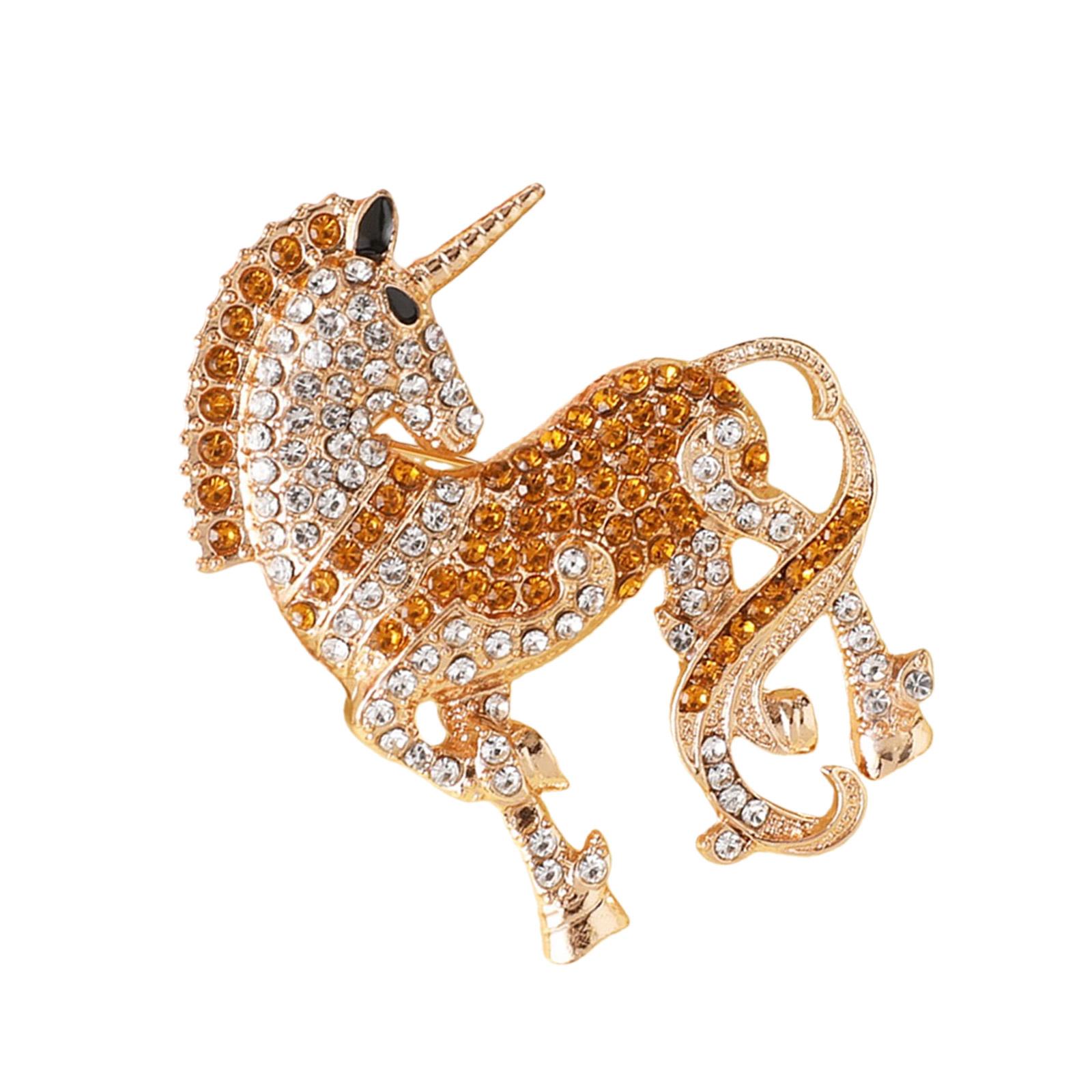 

Polished Horse Shape Alloy Pin Elegant Gift for Chinese New Year Celebration and Apparel Accent жёлтый