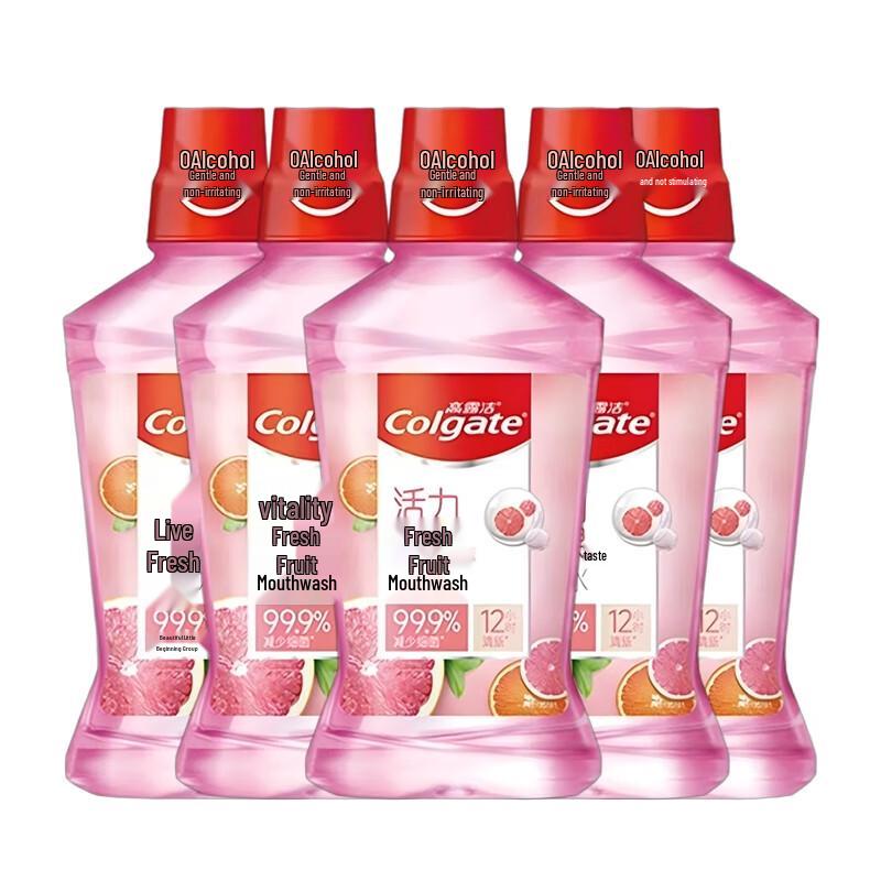 Colgate Vitality Fresh Fruit Mouthwash 500ml (5-Pack)