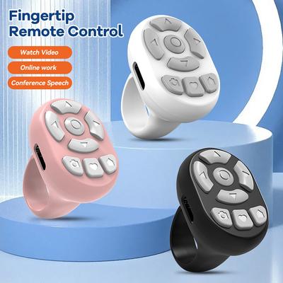 8 Buttons Portable Blutooth Remote Control Scrolling Finger Mobile Phone Video Control Selfie Stick Automatic Page Fingertip Camera Controller