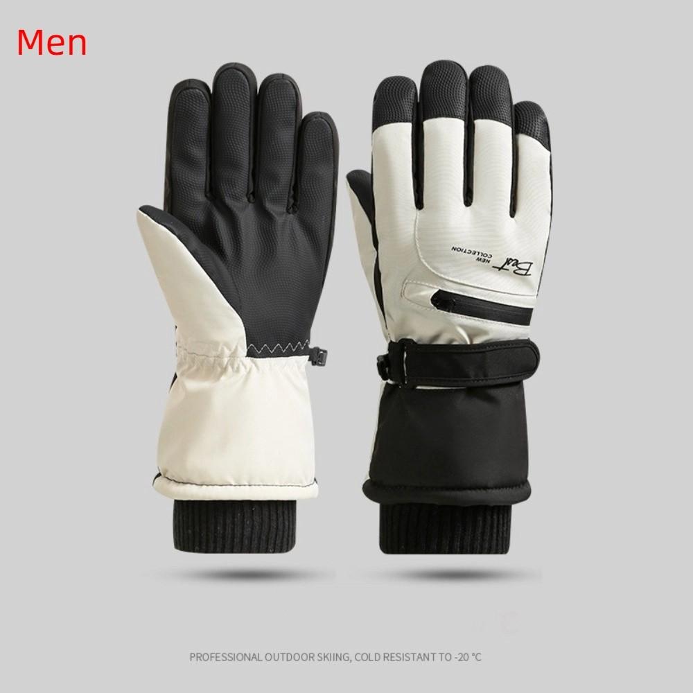 With Zippered Pocket Touchscreen Gloves Full Finger Motorcycle Gloves Windproof Ski Gloves  Camping