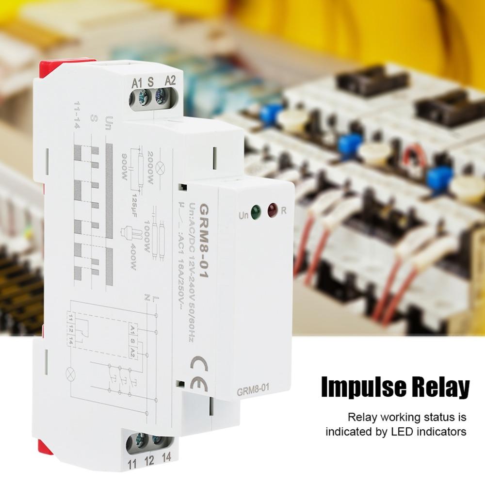 AC/DC12-240V Electronic Impulse Relay Impulse Latching Relay  Electrical Systems