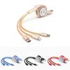 Original Logo Retractable Data Cable Fast Charging 3-in-1 Car Charger For Apple Android And Type-c Devices