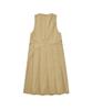 Cotton Bell Pleated Skirt Dress - Beige