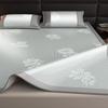 Summer Breathable Ice Silk Touch Ice Vine Cooling Mat Three Piece Set Bed Mat/sheet Style - Elegant and Grey