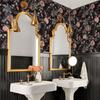 Retro Halloween Schädel Rose Wandverkleidung Wasserabweisend Abziehbar und Aufklebbar Festival Wandkontaktpapier Schick Rosa Blume Schrankaufkleber