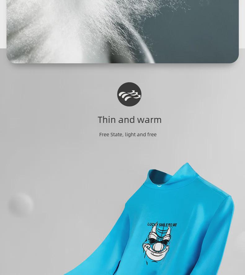 Men's Cotton High-Collar Long Sleeve Top - Comfortable, Breathable Autumn Wear.