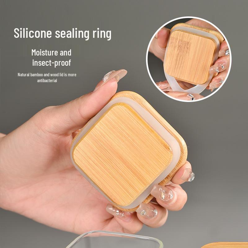 Square Moisture-Proof Glass Jar with Lid for Tea and Spices - New Style Storage Solution