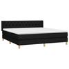 3130523 vidaXL Lit à sommier tapissier avec matelas Noir 160x200 cm Tissu