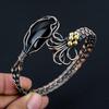 Black Onyx Bangle, Handmade Gemstone Bangle, 999 Copper Wire Wrapped Antique Jewelry, For Engagement Gift